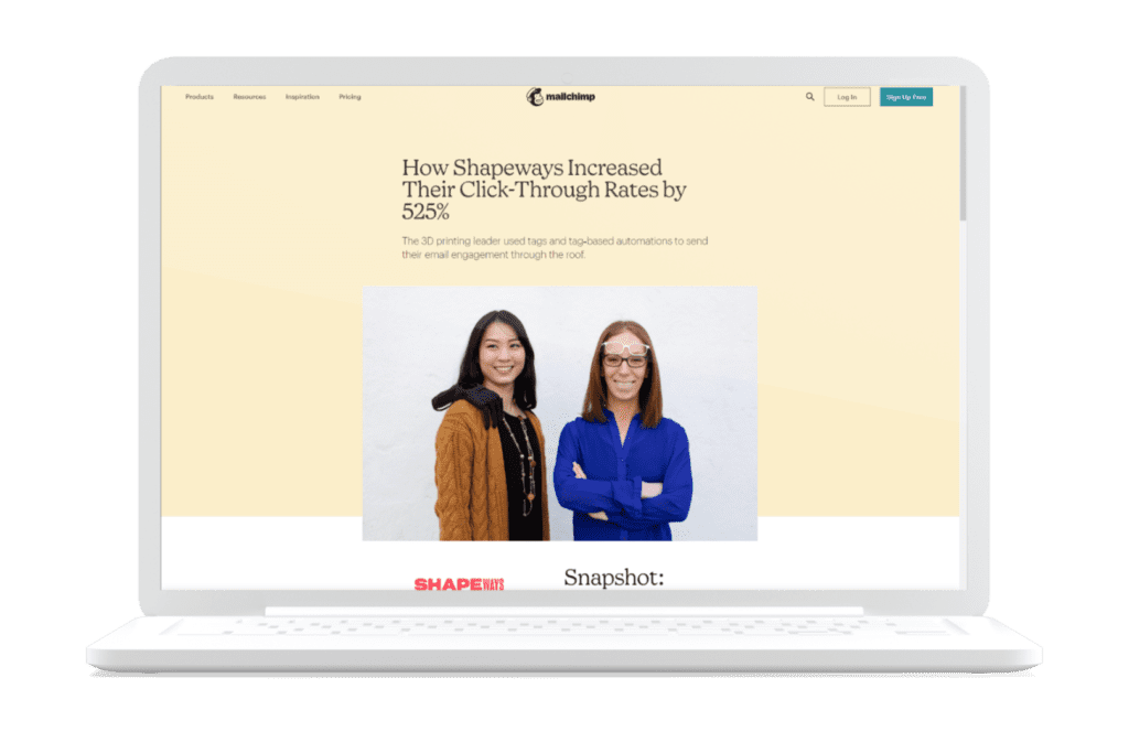Case Study example from MailChimp on Shapeways