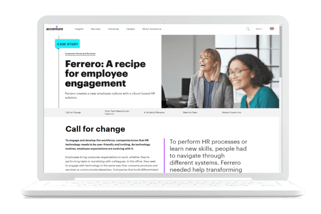 How to write effective case studies - Example from Accenture with well structured article.