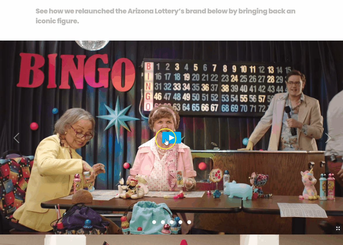 Case study example from OH Partners on the Arizona State Lottery