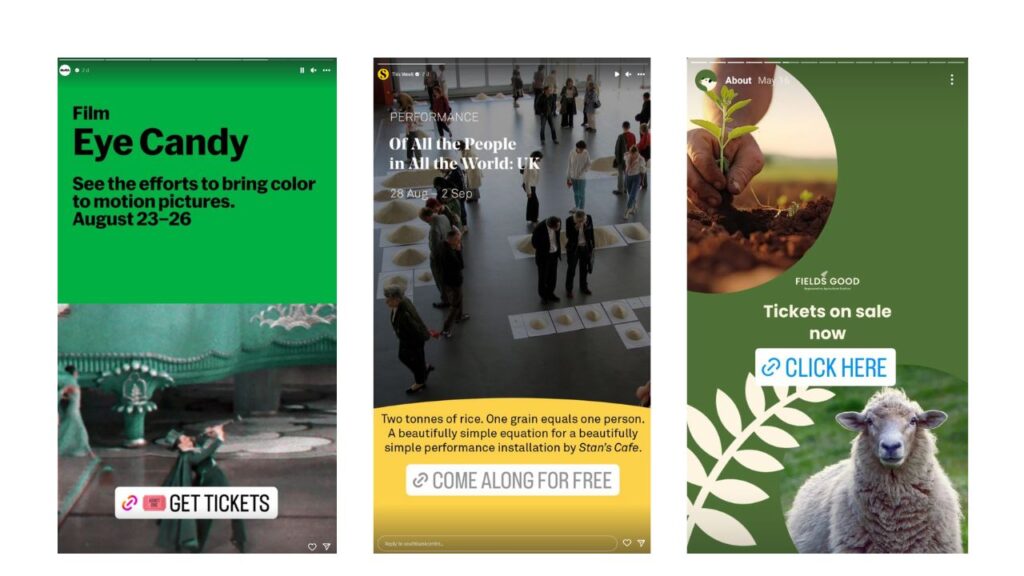 Instagram Stories examples for event marketing